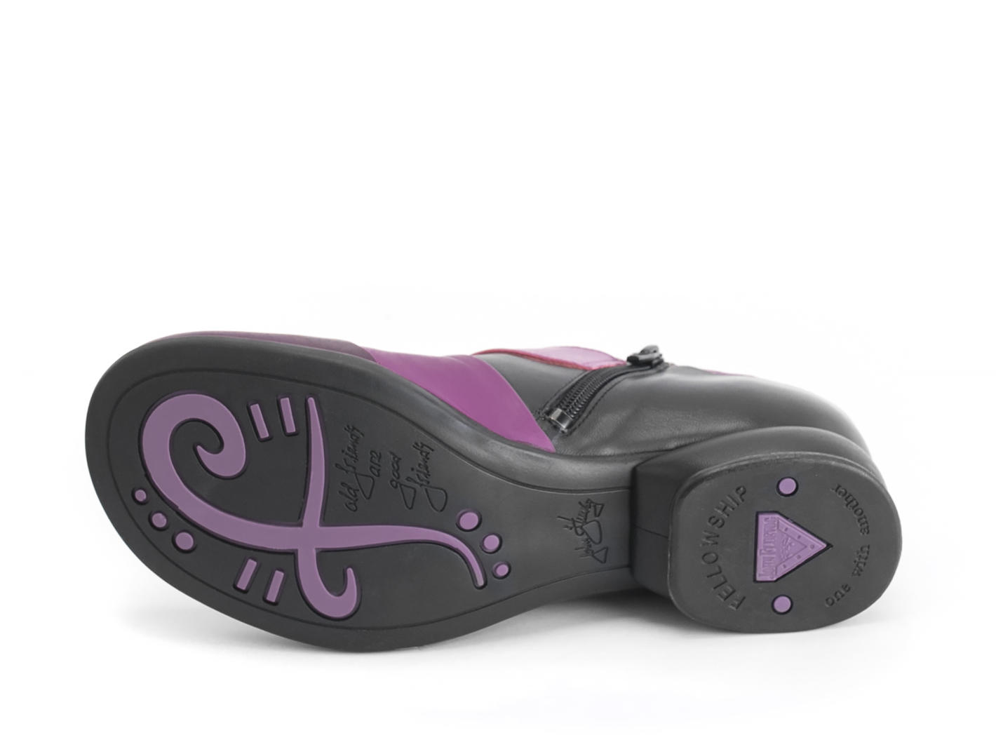 Tina Pink/Black Contrast buckle shoe: Sole