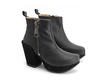Tinder Black Leather Platform Boot: Quarter view