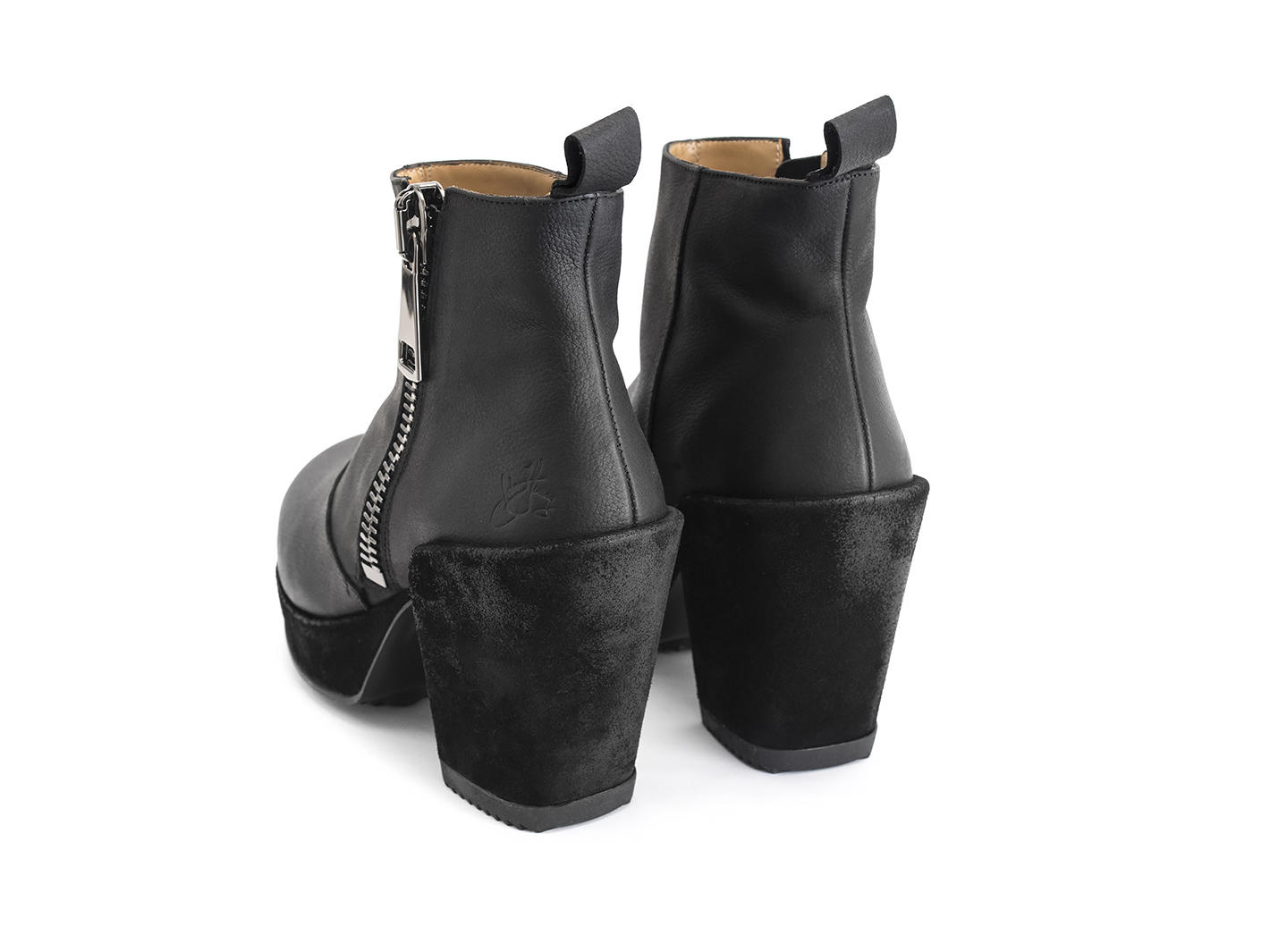 Tinder Noir Botte plateforme en cuir: Back