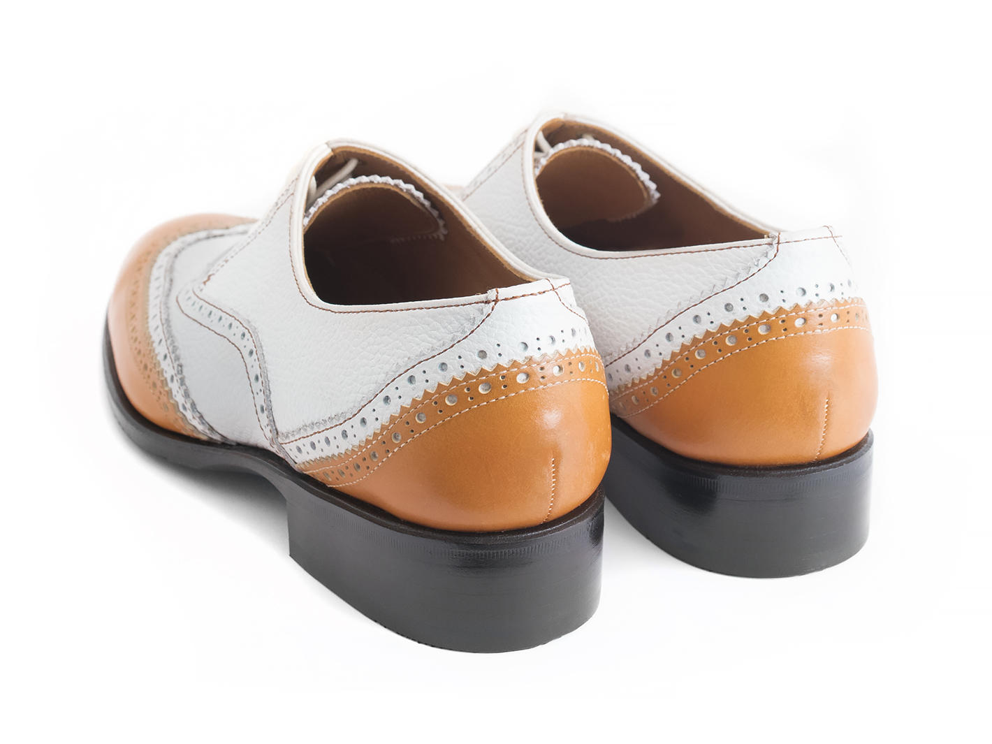 Toledo White/Orange Richelieu à double bout golf: Back