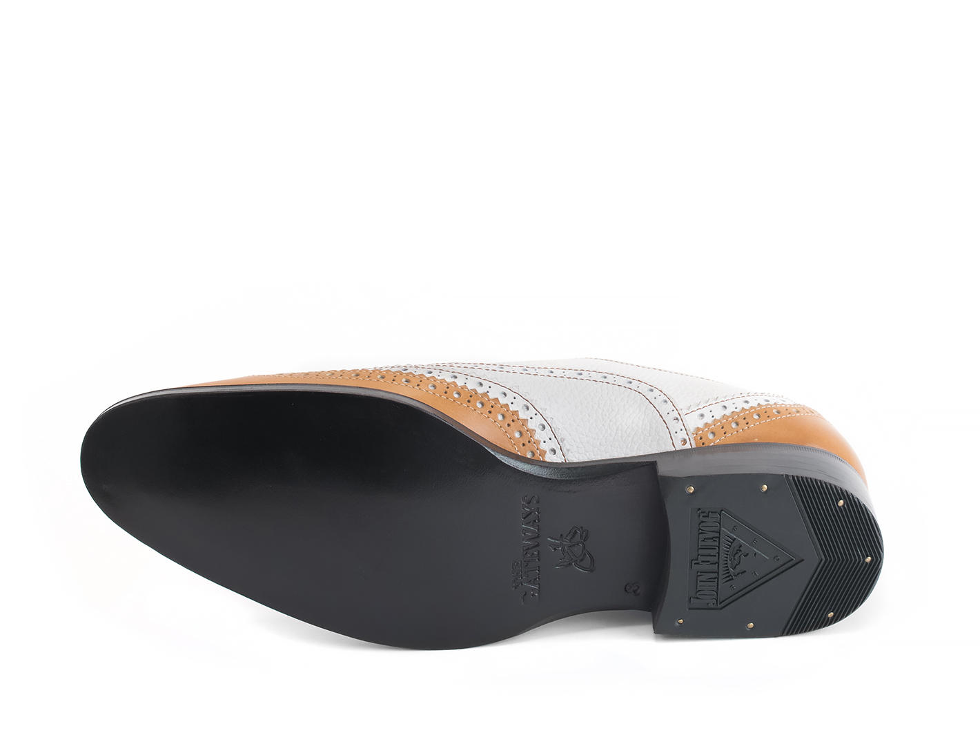 Toledo White/Orange Richelieu à double bout golf: Sole
