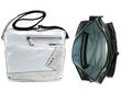 Tough Love Spank Shoulder Bag White Shiny with Scratch Leather