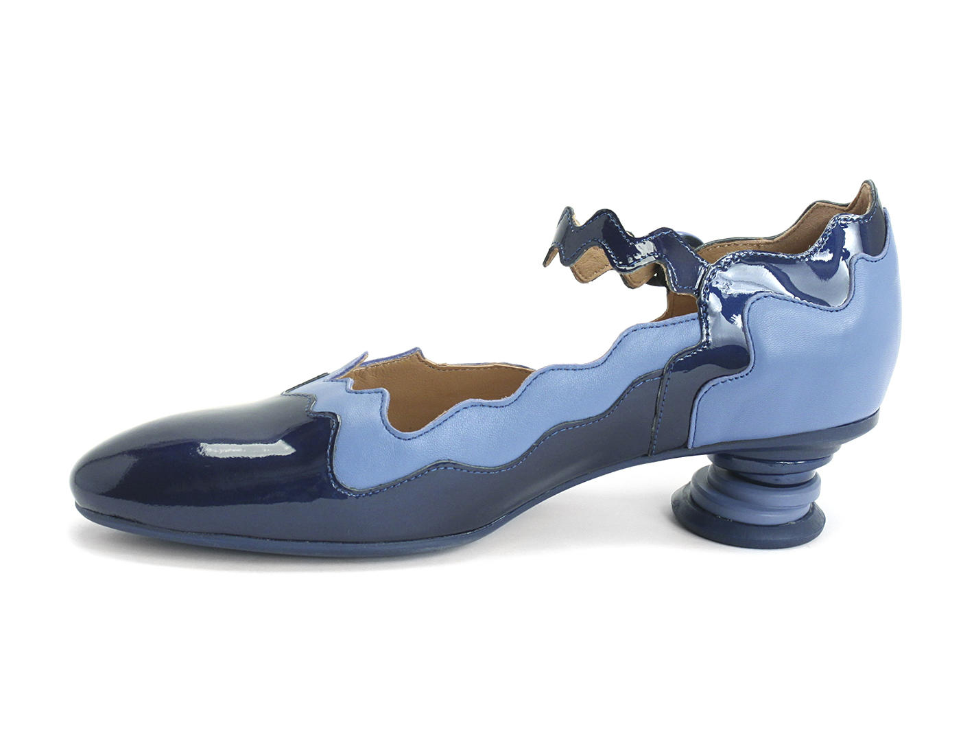 Trivialis Blue Wavy mary jane: Profile inside