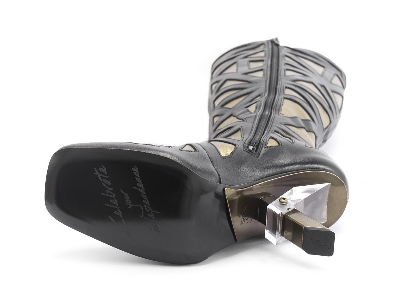 Turner Gold Tall boot with metal heel: Sole