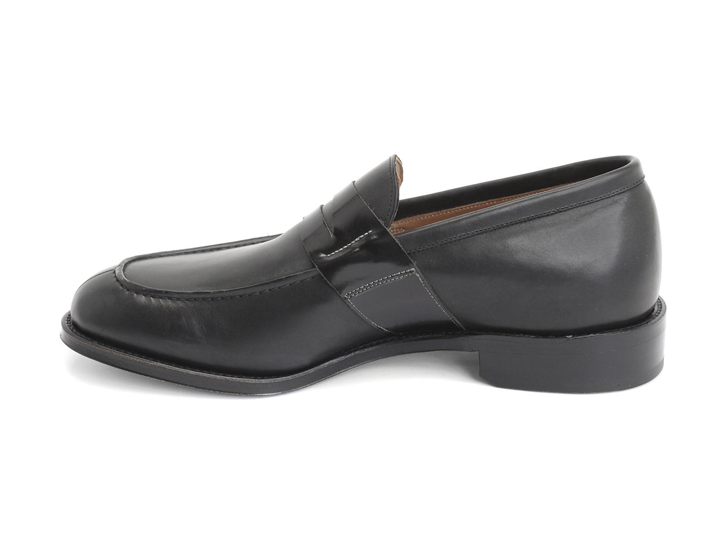 Tuscan Black Classic penny loafer: Profile inside