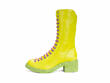 Vagabond Lime Green Tall Lace-Up Boots: Profile outside