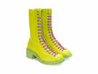 Vagabond Lime Green Tall Lace-Up Boots: Quarter view