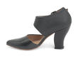 Vanessa Black Ankle Strapped Leather Heel: Profile inside