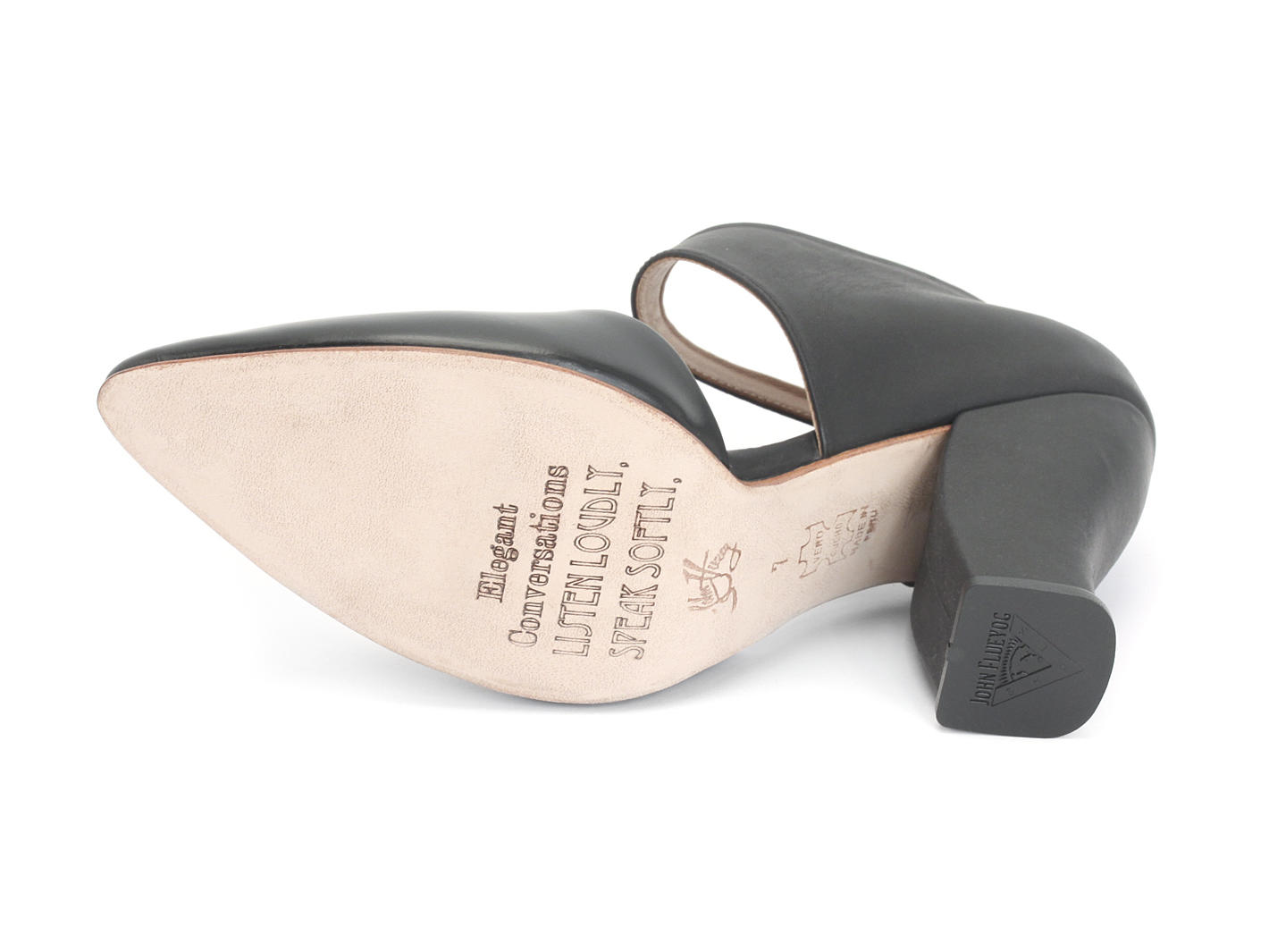 Vanessa Black Ankle Strapped Leather Heel: Sole