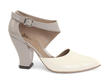 Vanessa Mauve & Cream Ankle Strapped Leather Heel