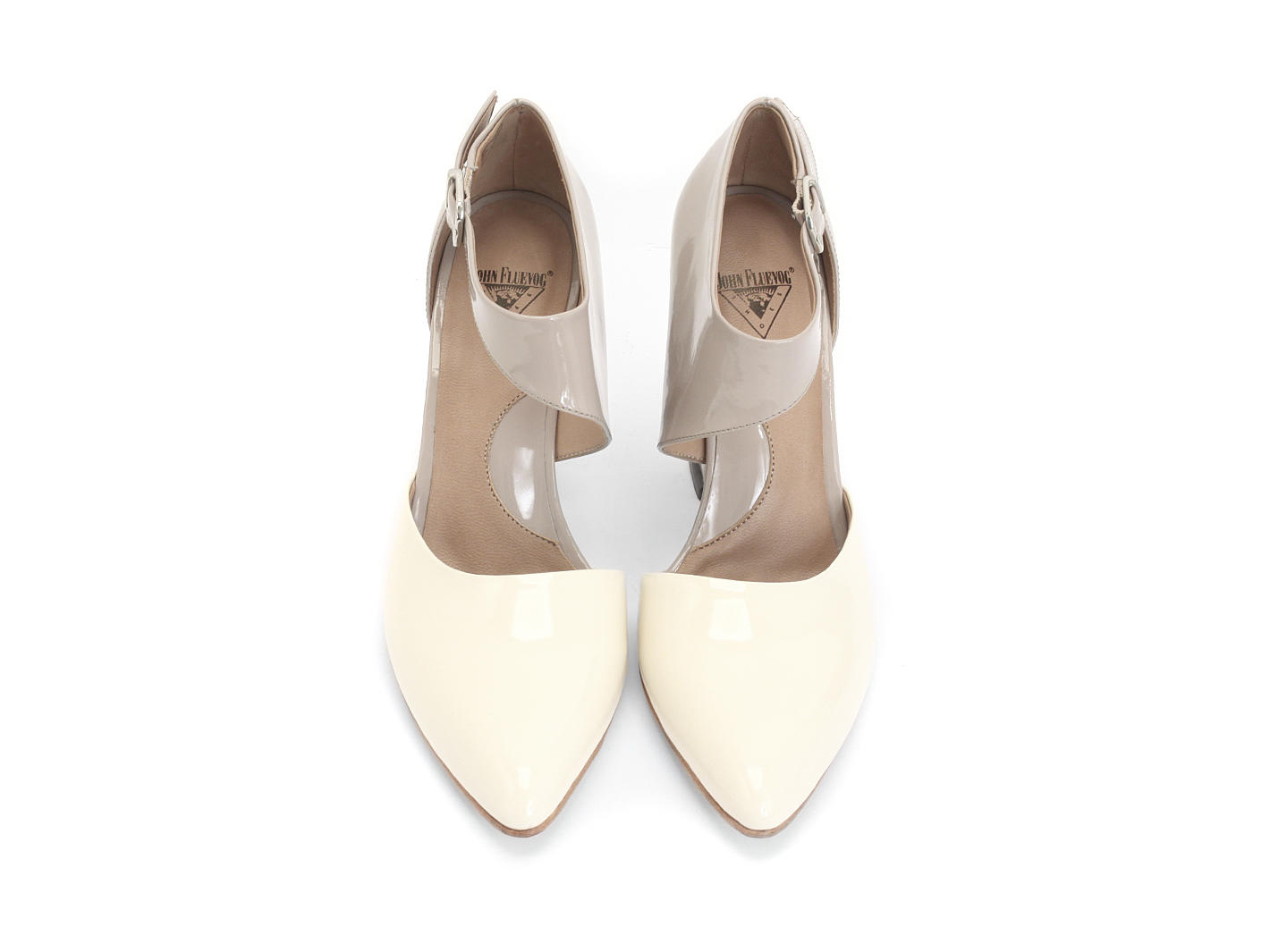Vanessa Mauve & Cream Ankle Strapped Leather Heel