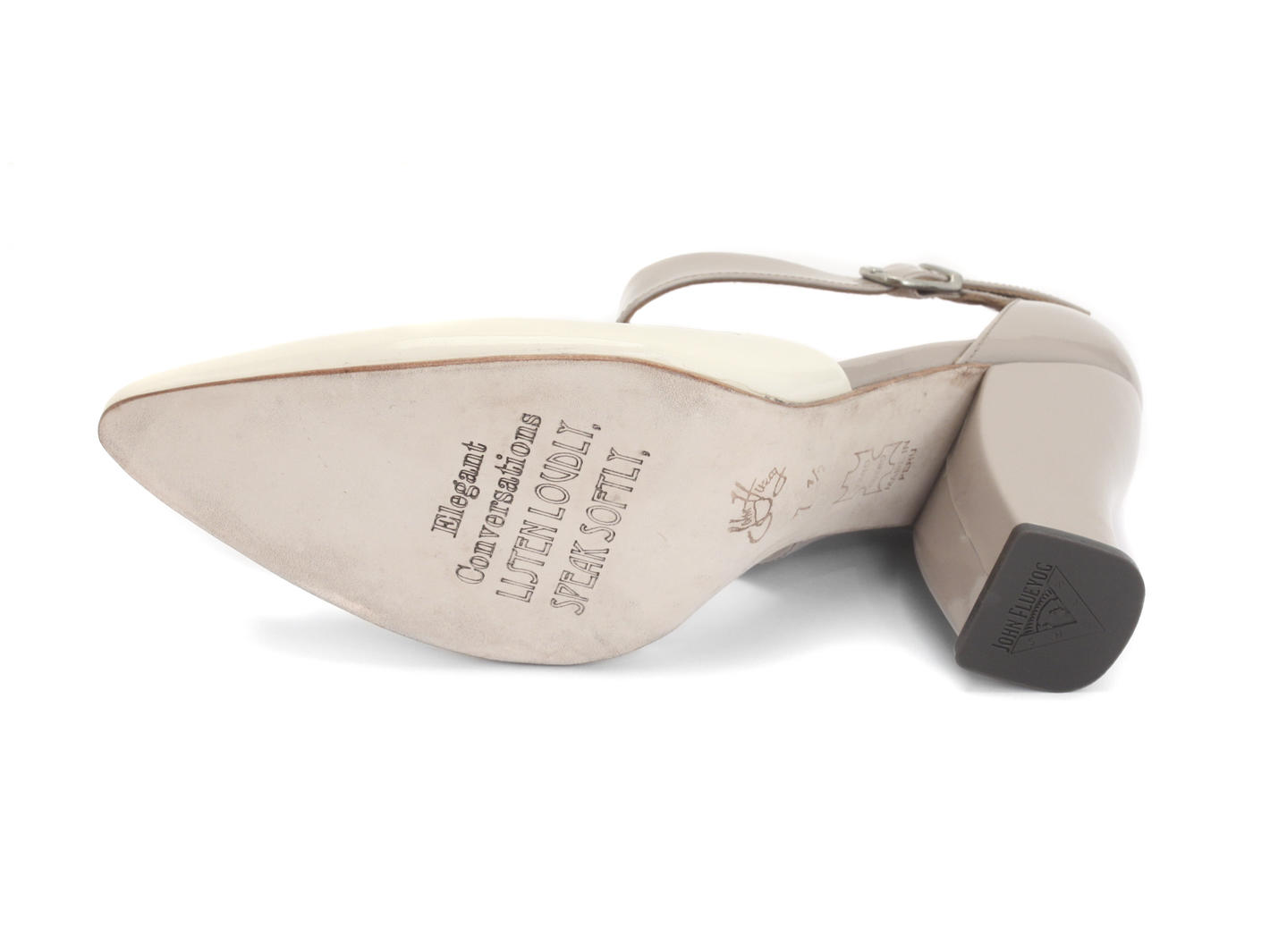 Vanessa Mauve & Cream Ankle Strapped Leather Heel