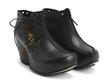 Venturous Black Side laced platform heel: Quarter view