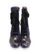 Victoria Purple Suede & Purple Rub-off Elegant Ribbon Lace-Up Boots