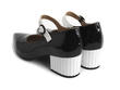 Vivian Black & White Block heeled mary jane: Back