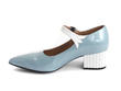 Vivian Blue & White Block heeled mary jane: Profile inside