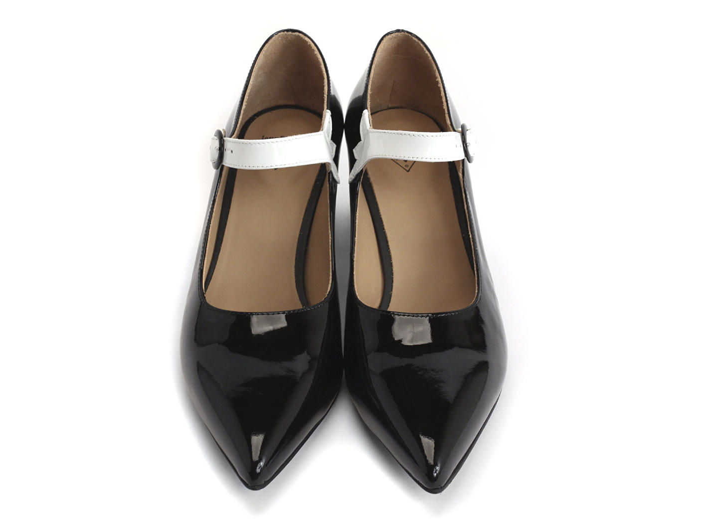 Vivian Noir & blanc Block heeled mary jane: Front