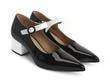 Vivian Noir & blanc Block heeled mary jane: Quarter view