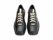 Wade Black Contrast Lace-Up Leather Sneakers: Front