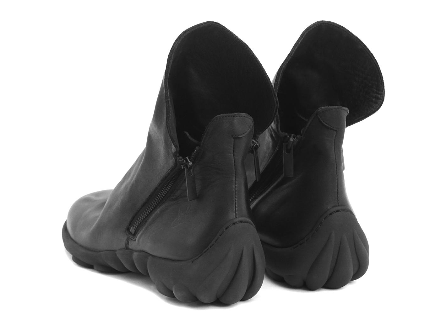 Walker : Hommes Noir Bottillon souple à fermeture éclair: Back