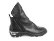 Walker: Womens Black Slouchy zip-up ankle boot: Profile outside