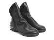Walker: Womens Black Slouchy zip-up ankle boot: Quarter view