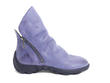 Walker: Womens Blue Slouchy zip-up ankle boot: Profile outside