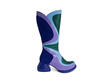 Warhol Blue/Green Multi Leather Boots: Profile outside