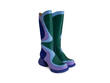Warhol Blue/Green Multi Leather Boots: Quarter view