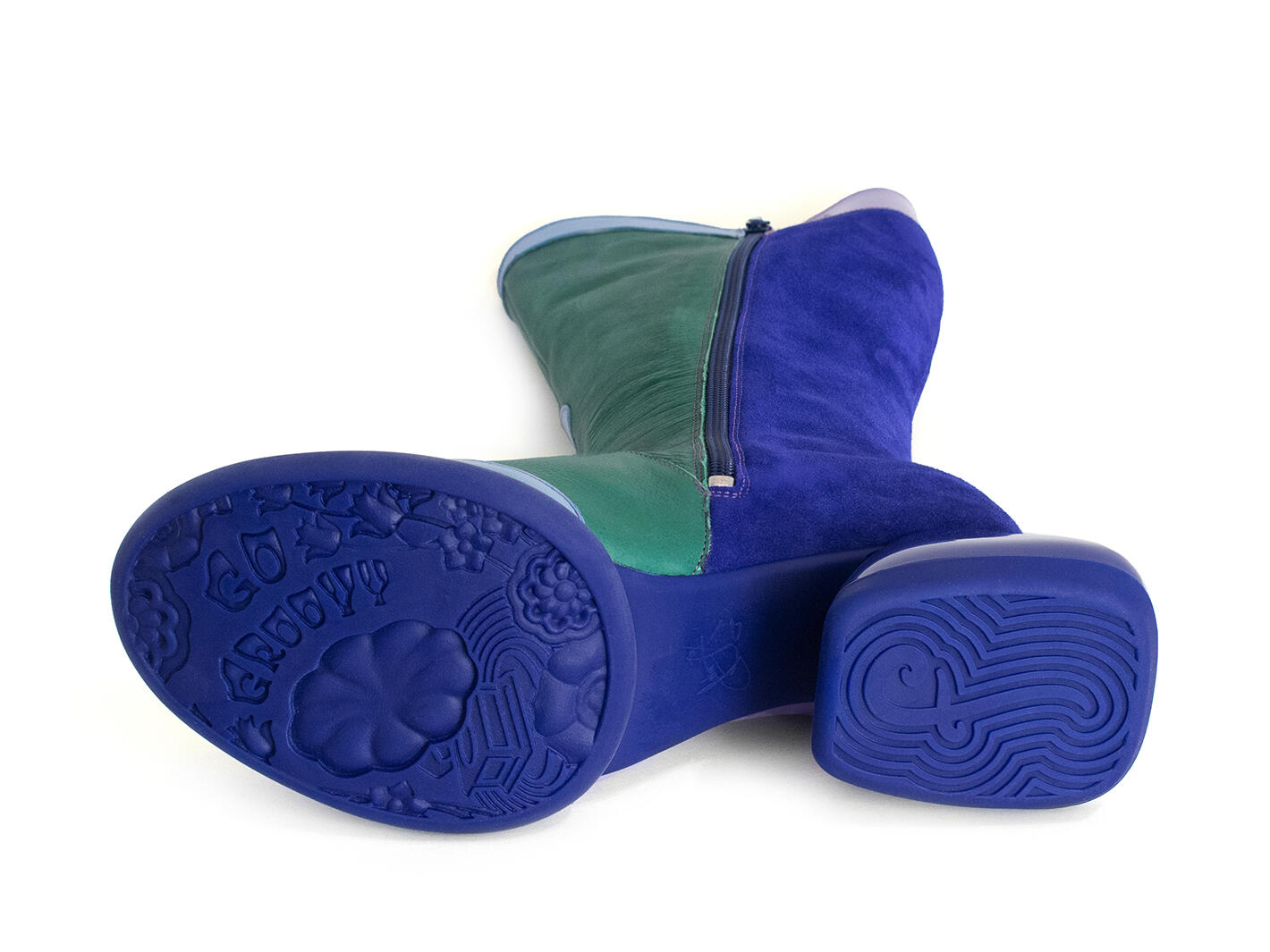 Warhol Blue/Green Multi Leather Boots: Sole
