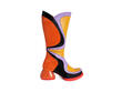 Warhol Orange/Yellow/Black Multi Leather Boots: Profile outside
