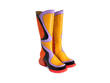 Warhol Orange/Yellow/Black Multi Leather Boots: Quarter view