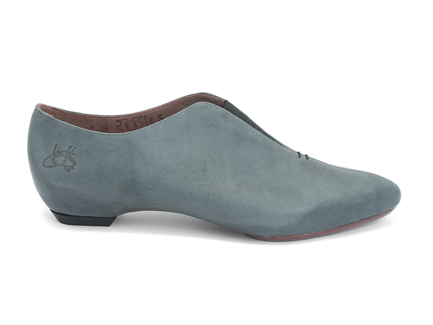 Water Blue Pointed Slip-On Shoe: Profile outside