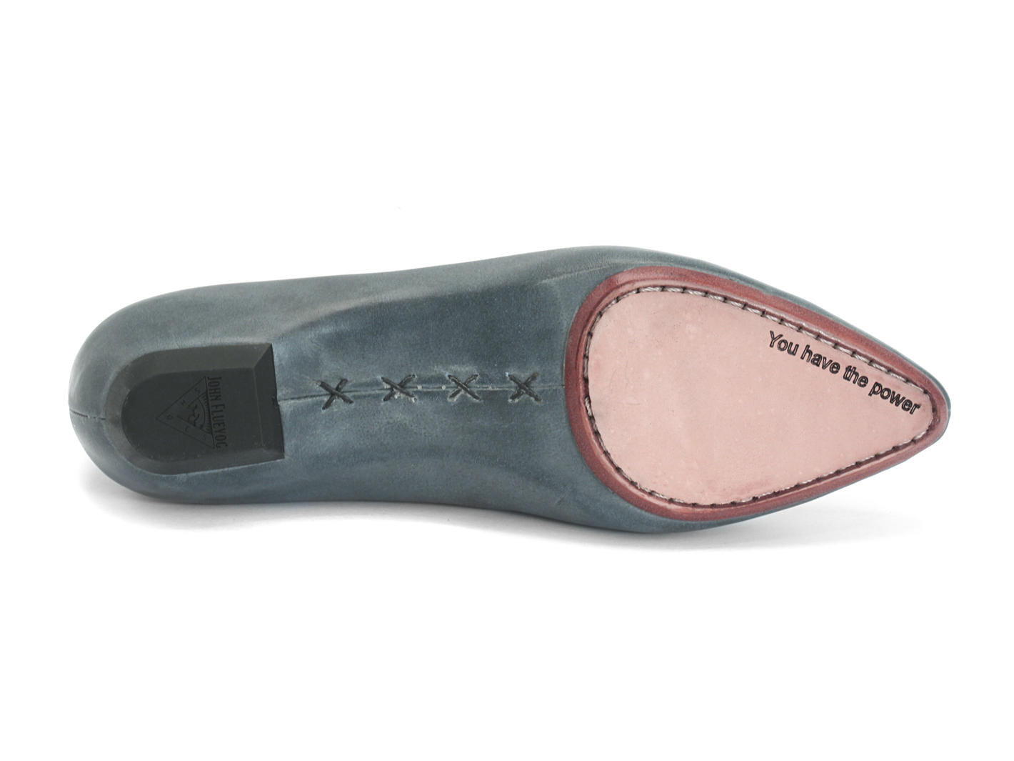 Water Blue Pointed Slip-On Shoe: Sole