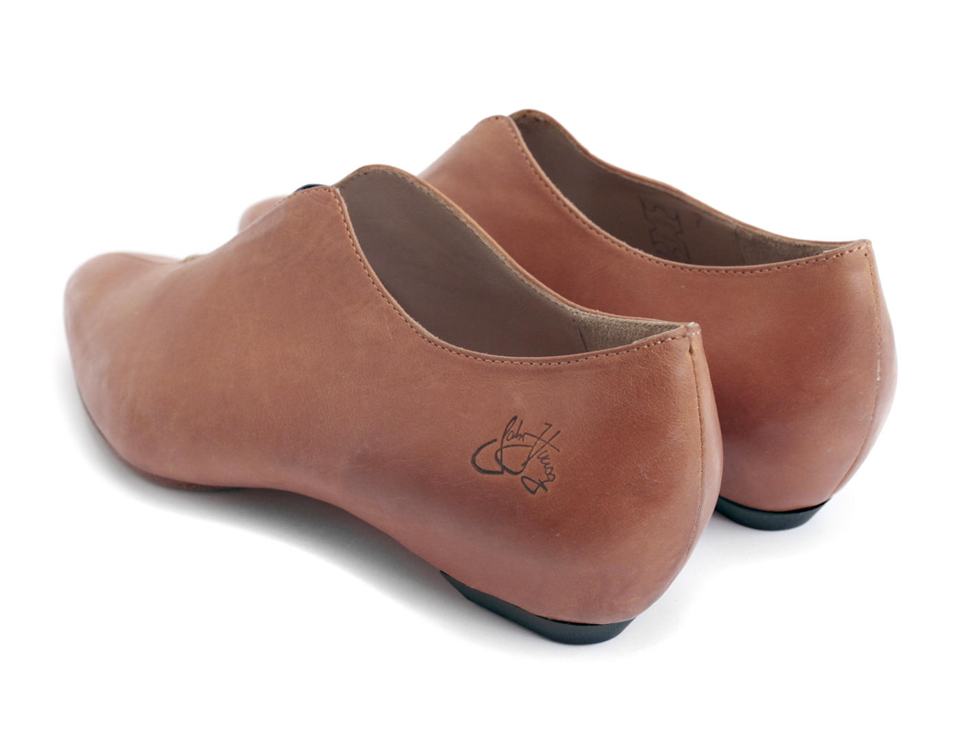 Water Orange Pointed Slip-On Shoe: Back