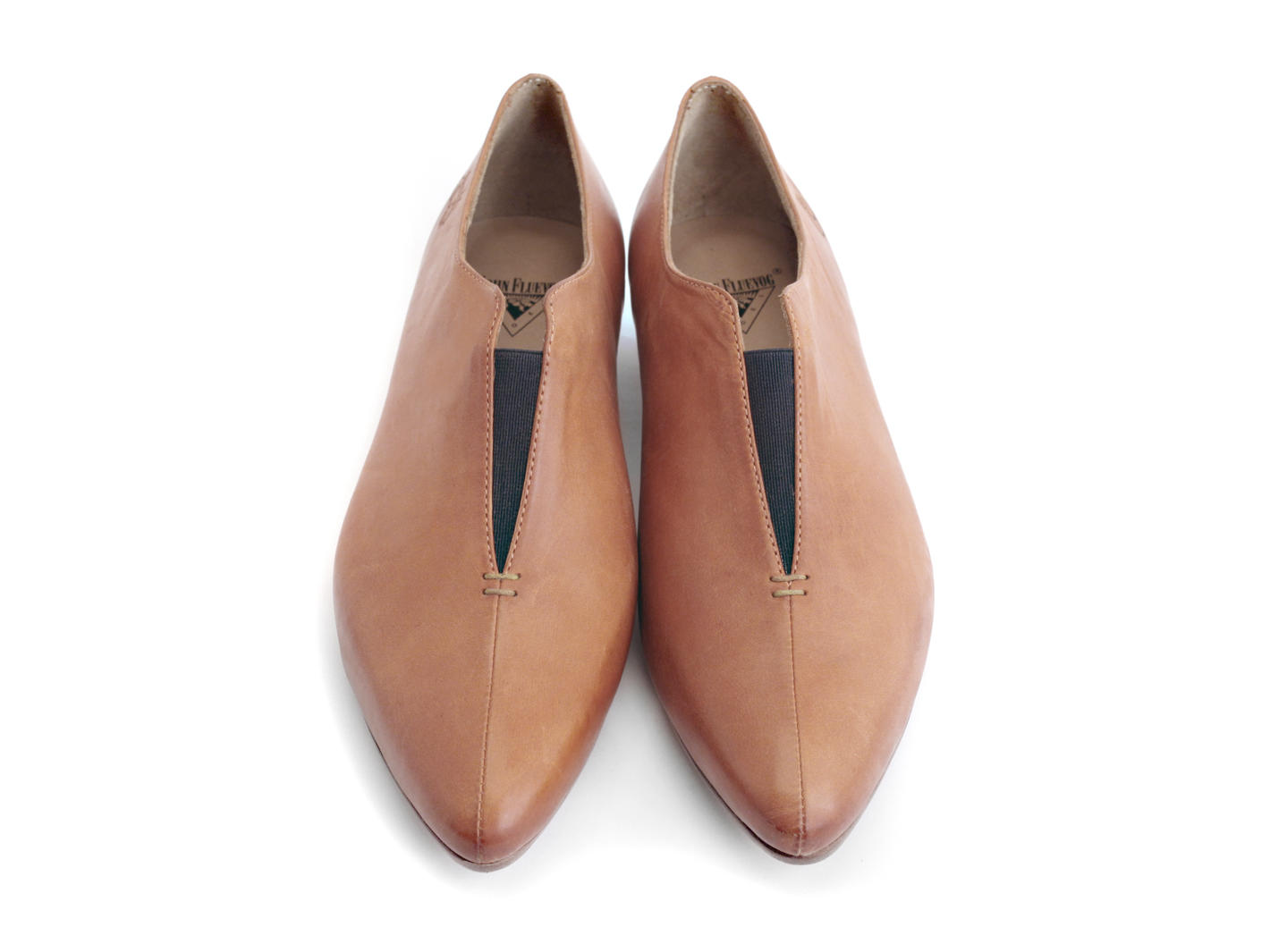 Water Orange Pointed Slip-On Shoe: Front