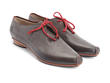Waterloo Gris & rouge Raw-Edged Lace-Up Shoe: Quarter view