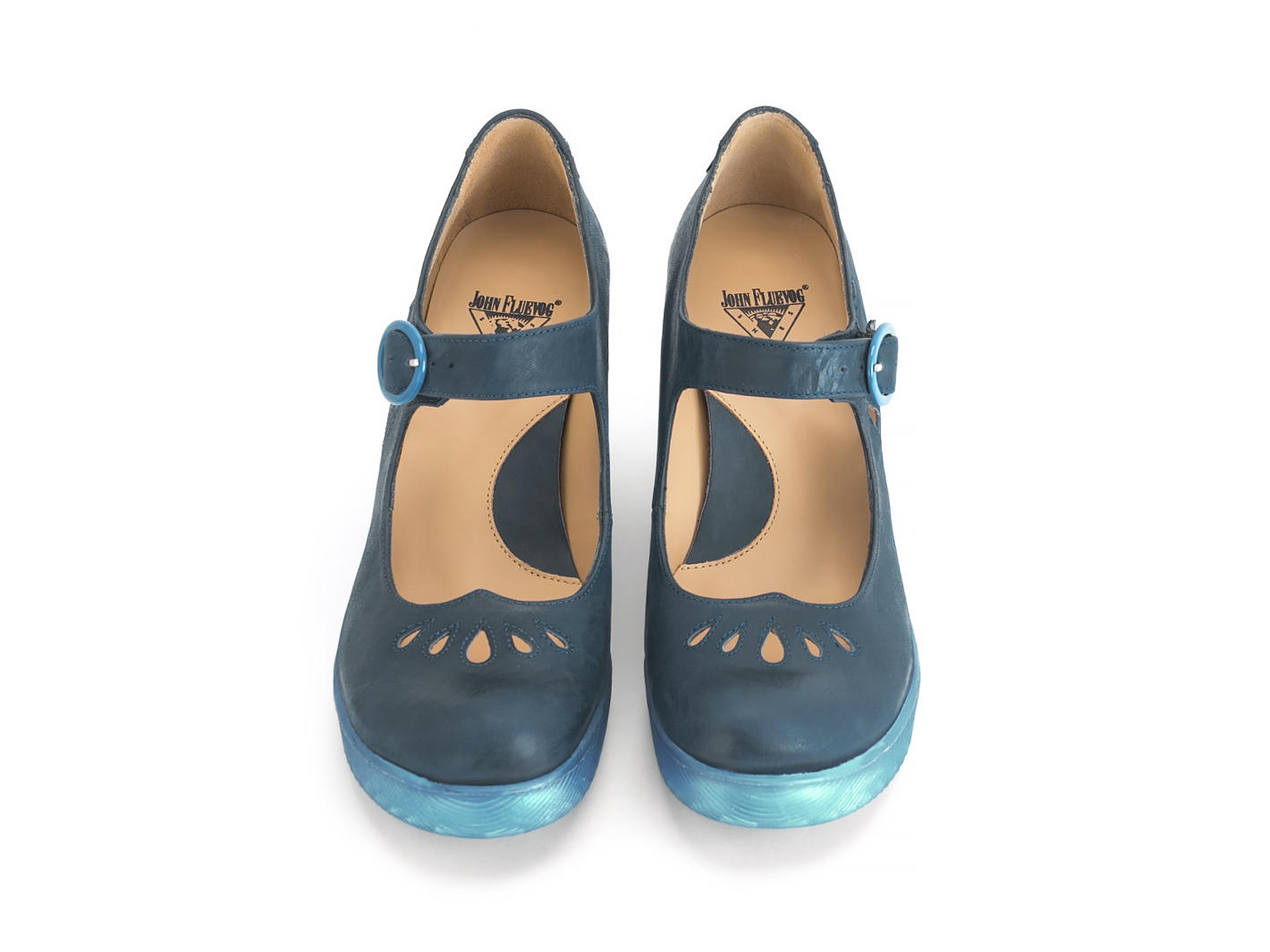 Wendy Blue Mary jane wedge: Front