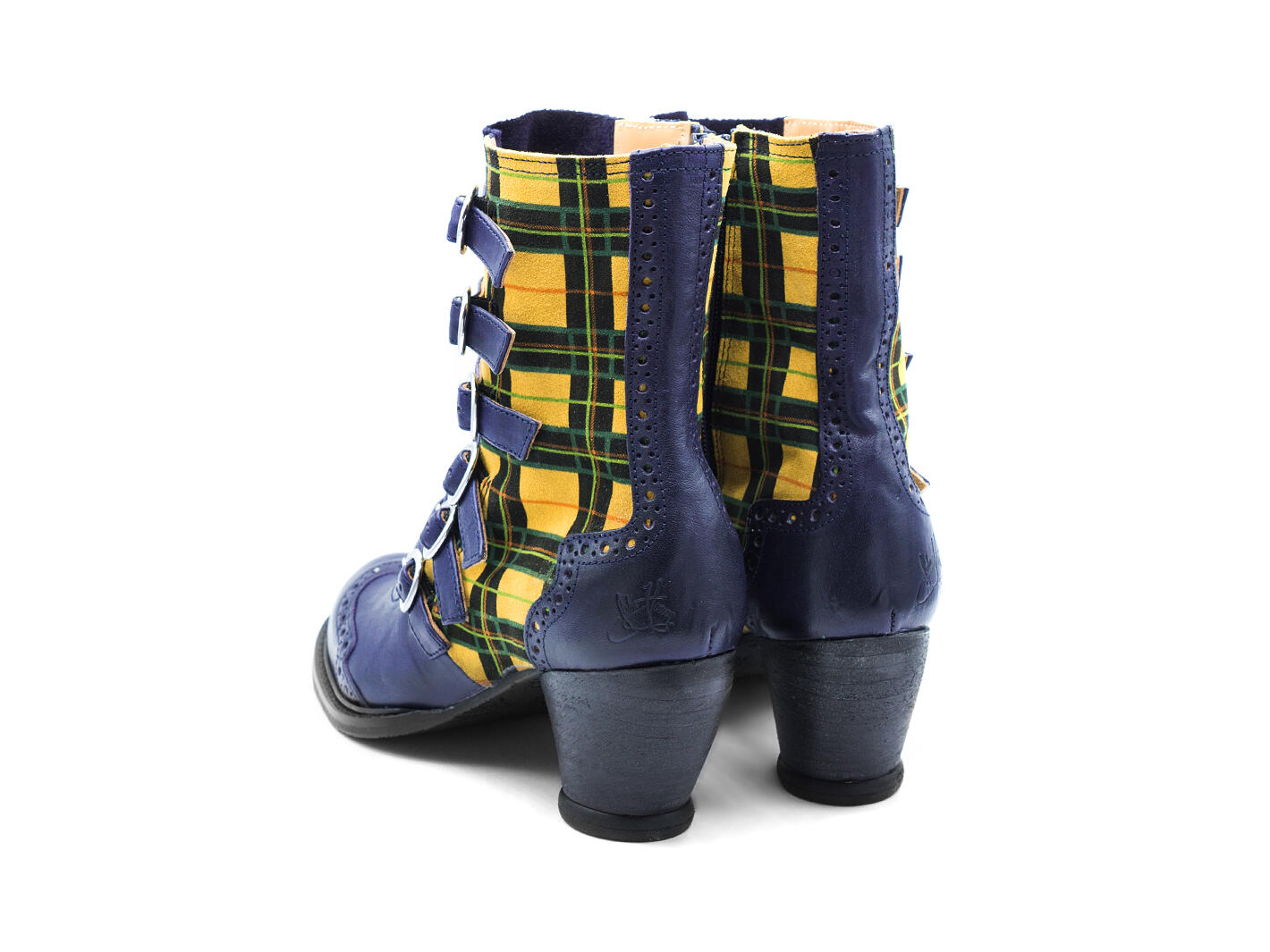 Woodland Plaid Strappy ankle boot: Back