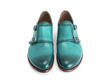 Wootton Turquoise Hand-painted monkstrap shoe: Front
