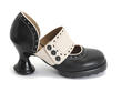 Zaza Black & Beige Wide-Strap Mary Janes: Profile outside