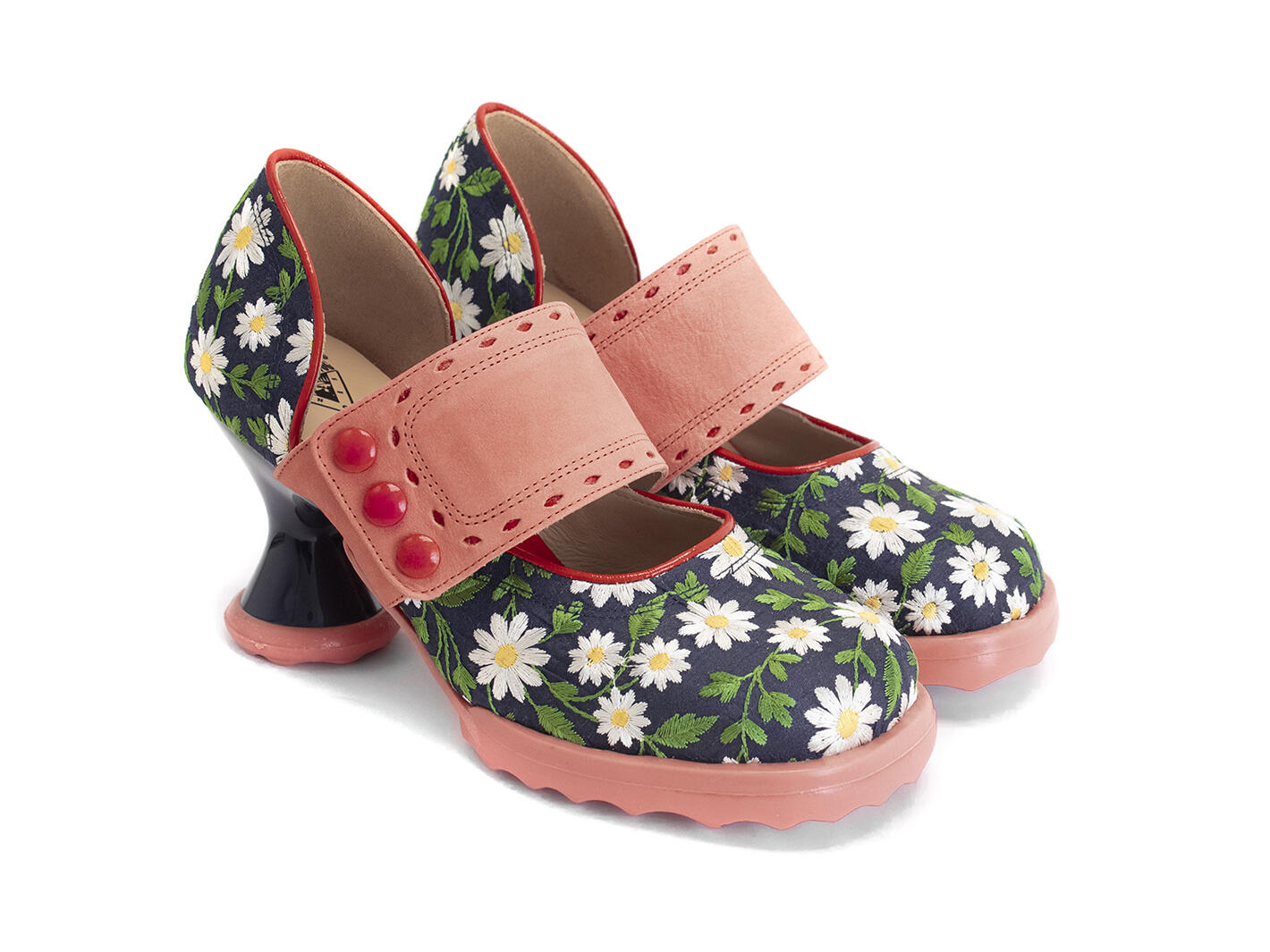 Zaza Daisies Wide-Strap Mary Janes: Quarter view