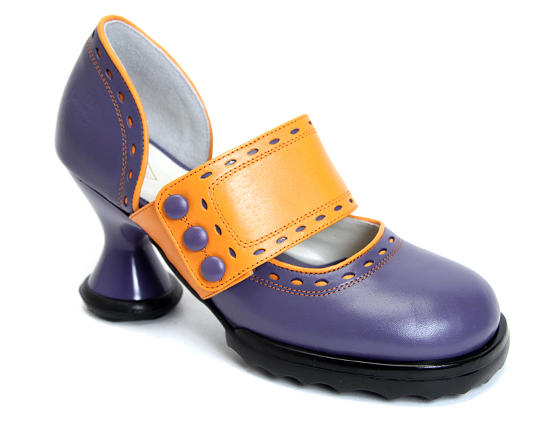 Zaza Purple & Orange Wide-Strap Mary Janes