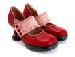 Zaza Red, Pink & Gray Wide-Strap Mary Janes
