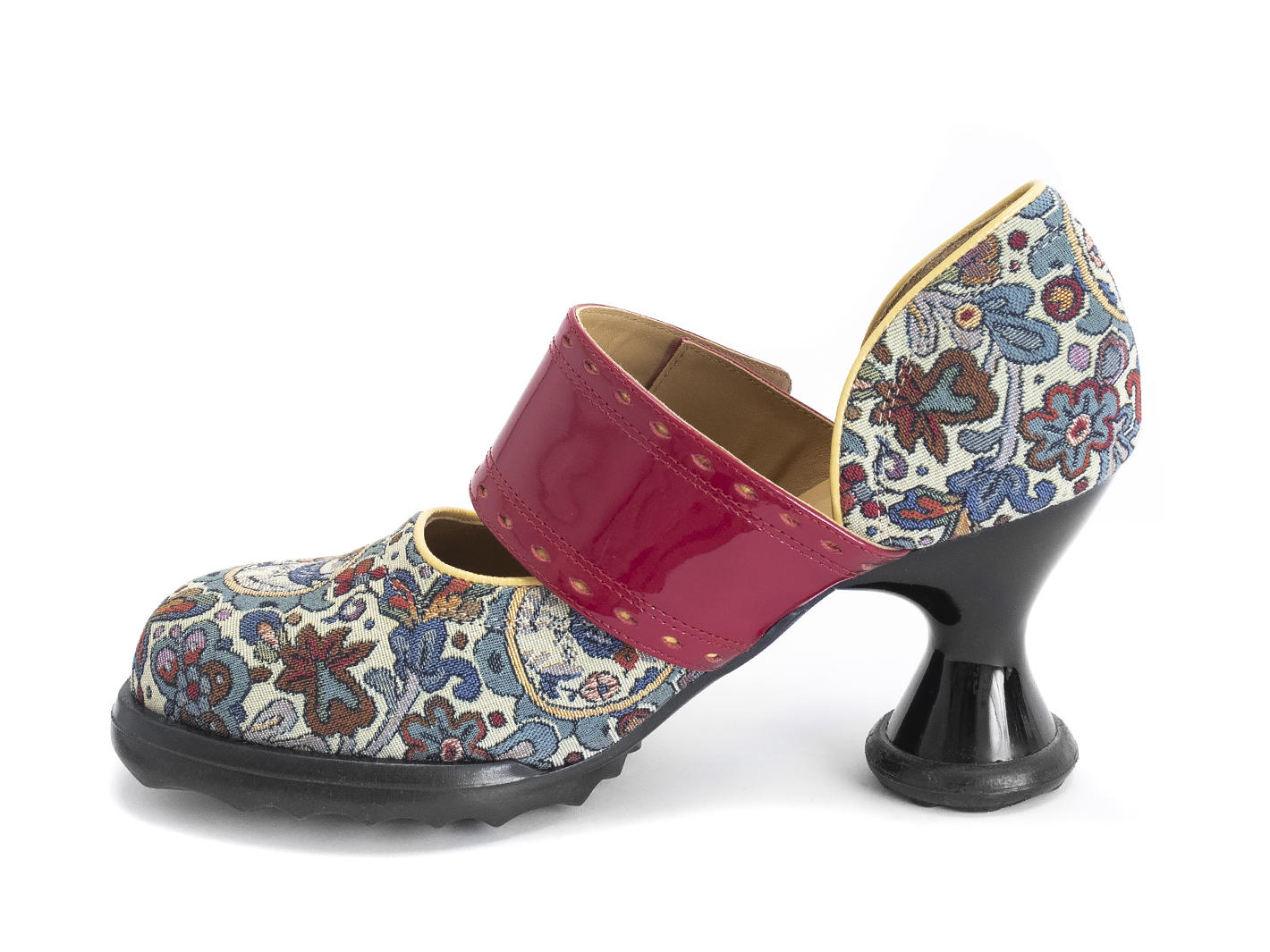 Zaza Tapestry/Red Wide-Strap Mary Janes: Profile inside