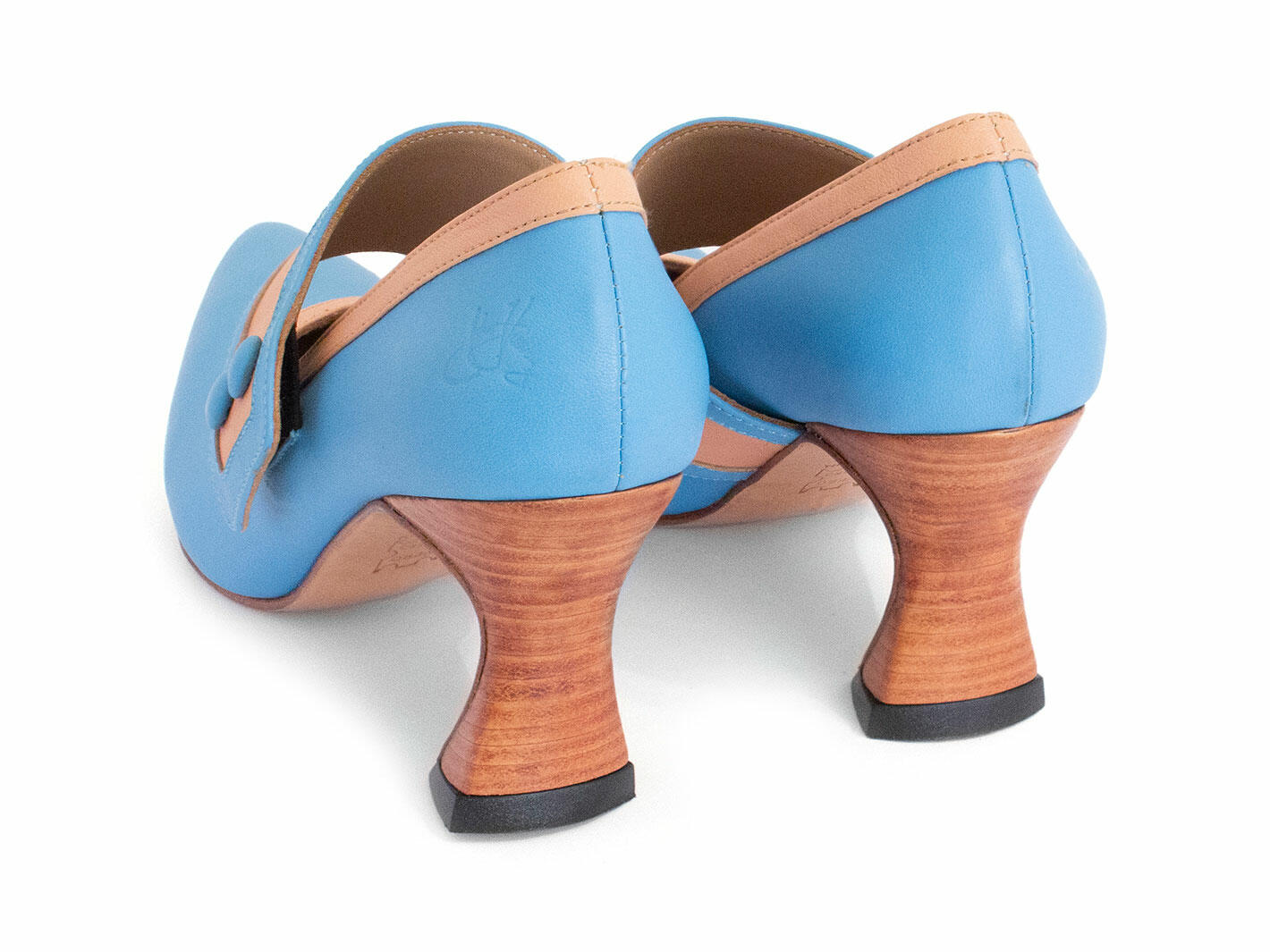 Zewde Blue/Peach Retro Mary Janes: Back