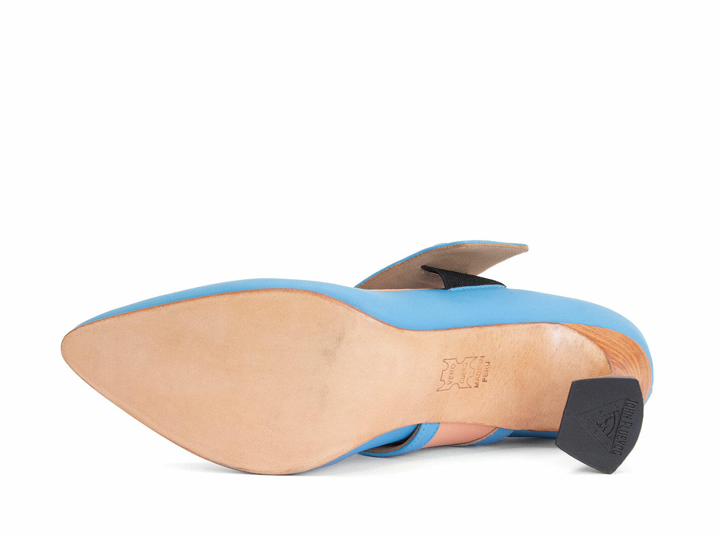 Zewde Blue/Peach Retro Mary Janes: Sole